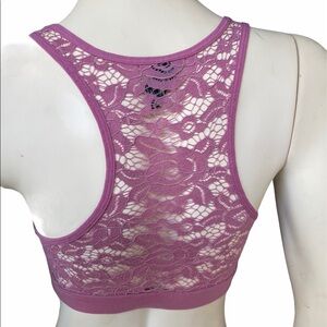 City Street Purple Lace Back Bralette Bra